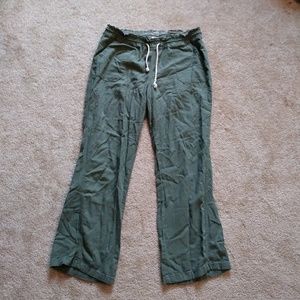 Olive green linen pants